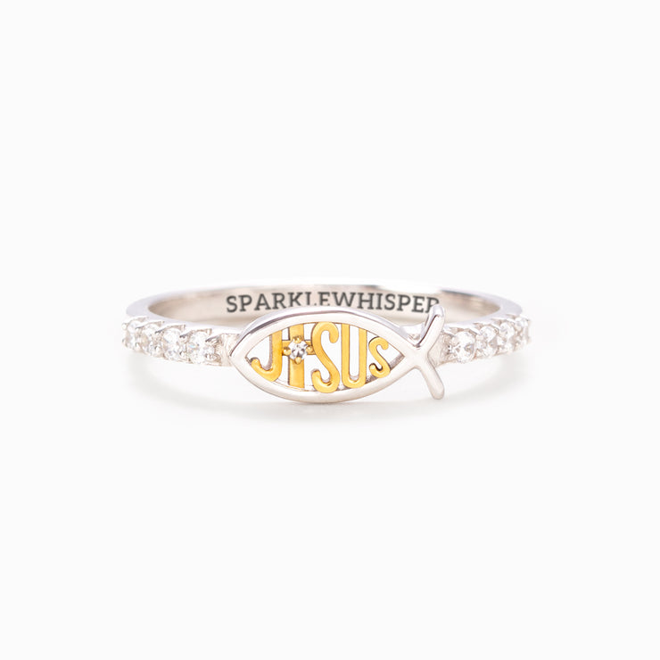 Pray Through It Ichthus Jesus Fish Ring
