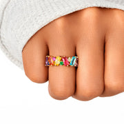 Beautifully Broken Rainbow Ring Band