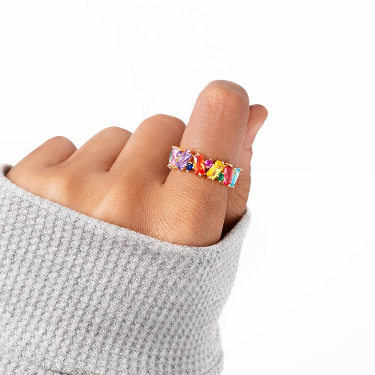 Beautifully Broken Rainbow Ring Band