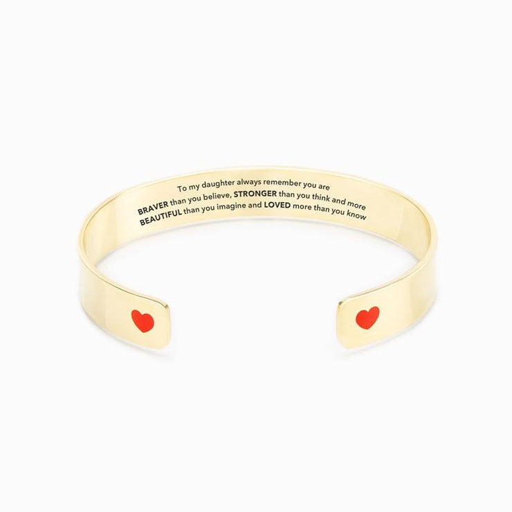 you are braver than you believe heart bangle