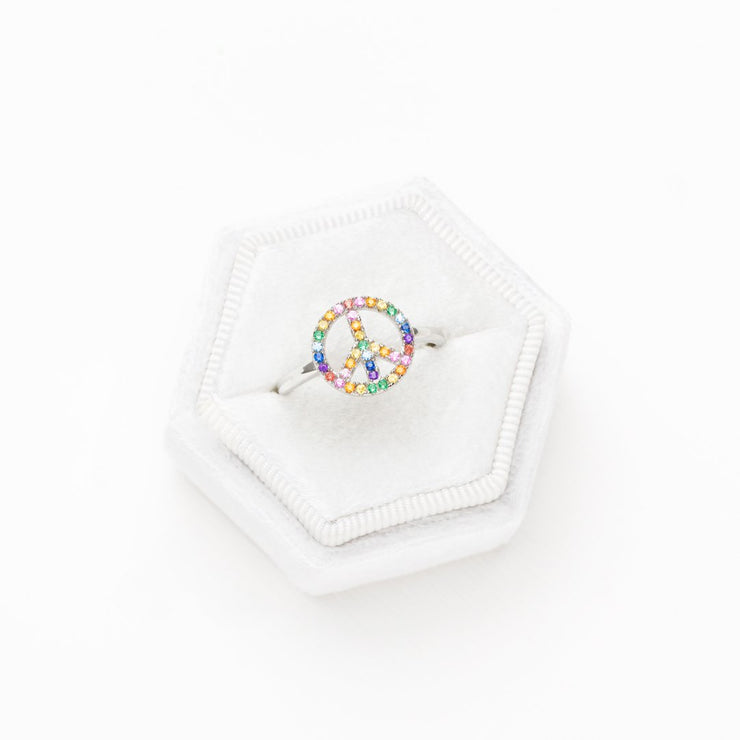 Old Hippies Rule Peace Sign Ring