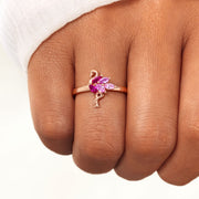 Our Flock Rocks Rose Gold Flamingo Ring