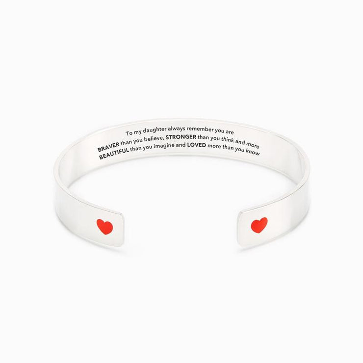 you are braver than you believe heart bangle