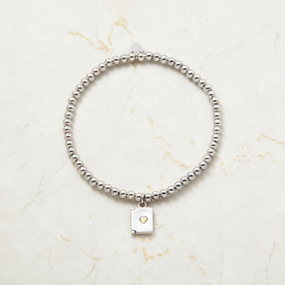 LOVE LETTER ENGRAVED Bead BRACELET