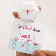 Our Flock Rocks Rose Gold Flamingo Ring