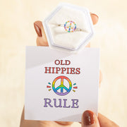 Old Hippies Rule Peace Sign Ring