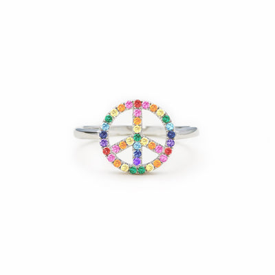 Old Hippies Rule Peace Sign Ring