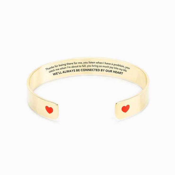 Thanks for being there for me friendship heart bangle