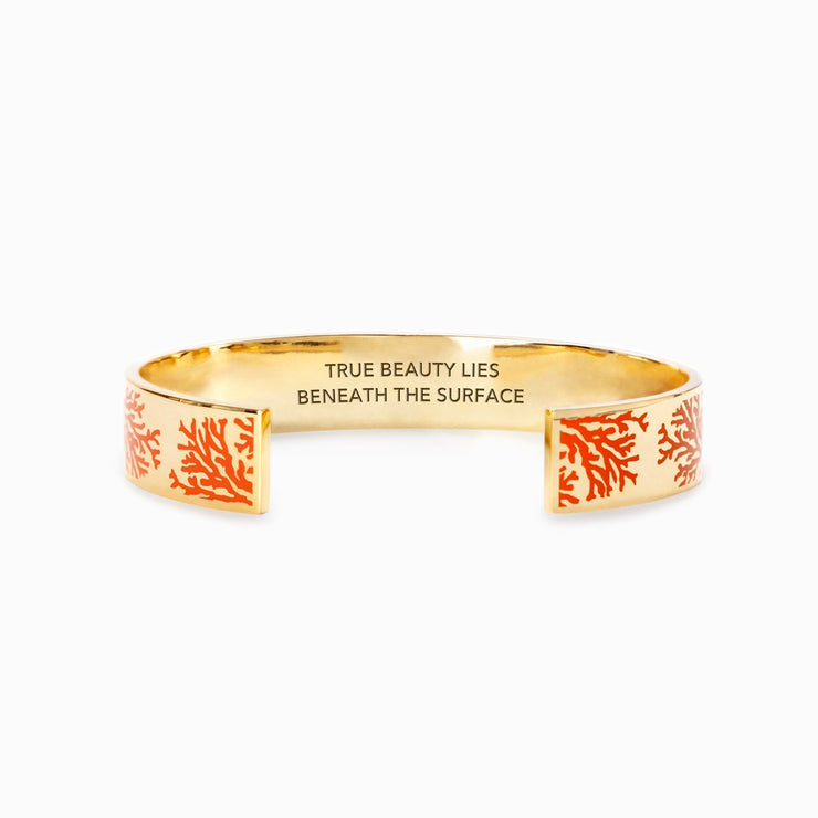 True Beauty Lies Beneath The Surface Coral Bangle