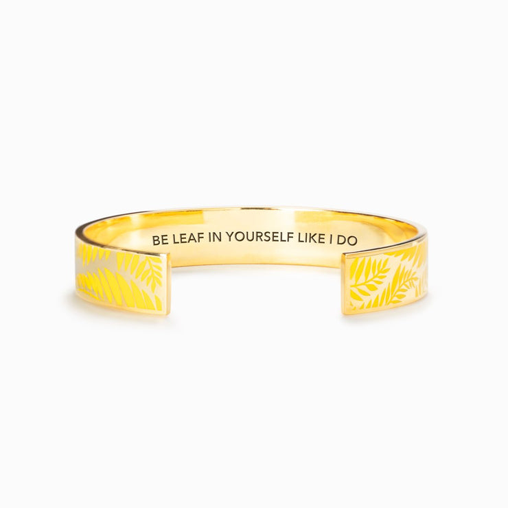 BE LEAF IN YOURSELF LIKE I DO GOLDEN LEAF Bangle