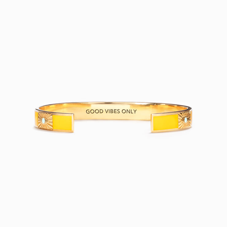 Good Vibes Only Evil Eye Bangle