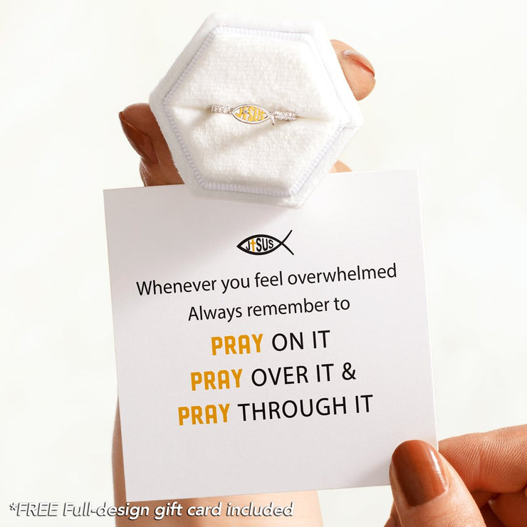 Pray Through It Ichthus Jesus Fish Ring